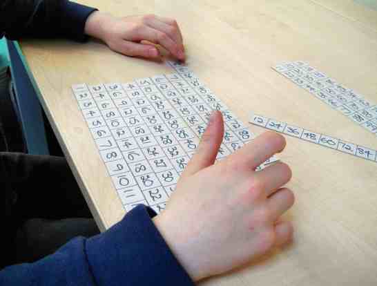 Multiplication strips, photo 1a