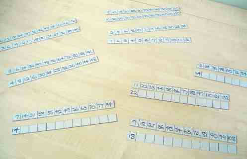Multiplication strips, photo 2a